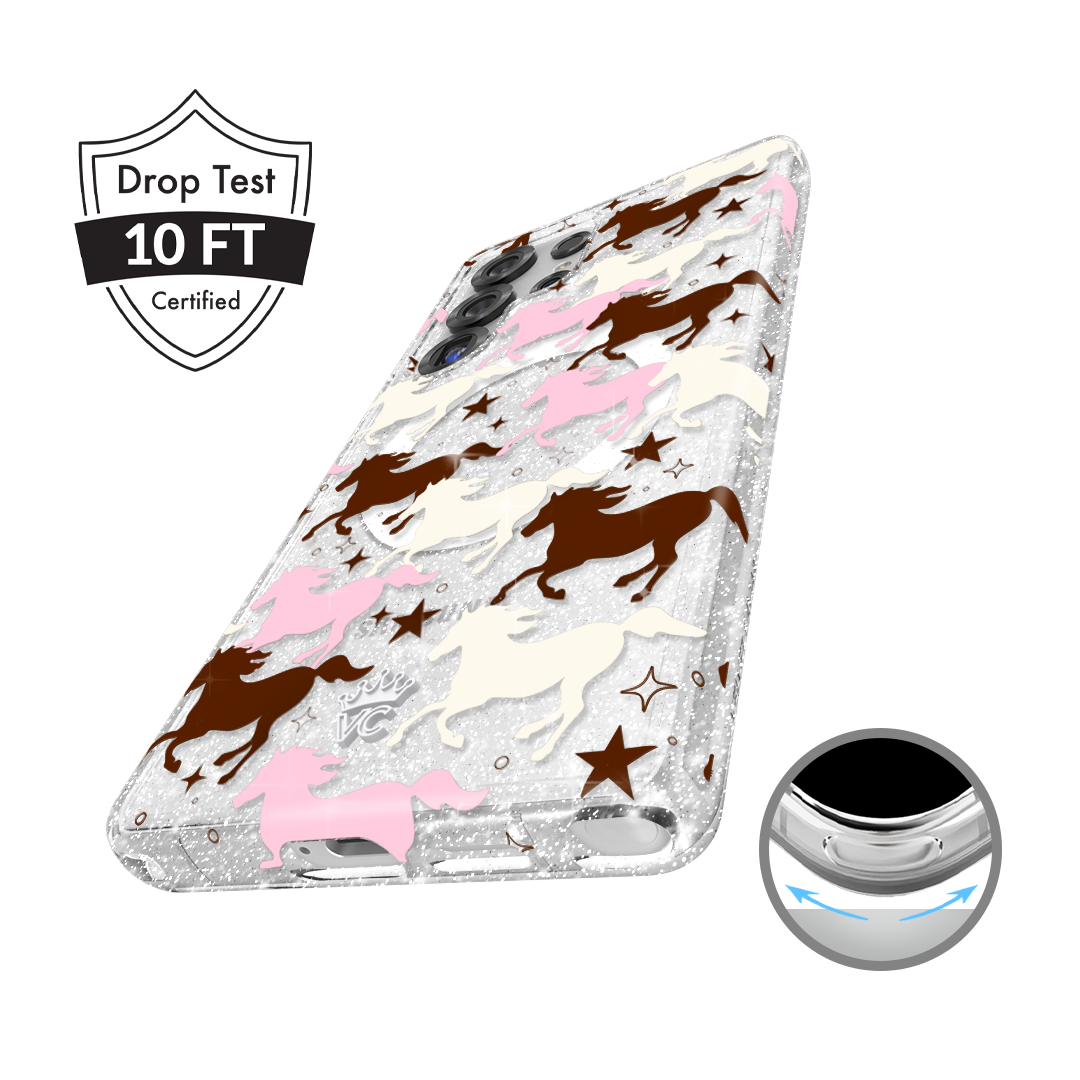 Pink Pony Glitter Samsung Case