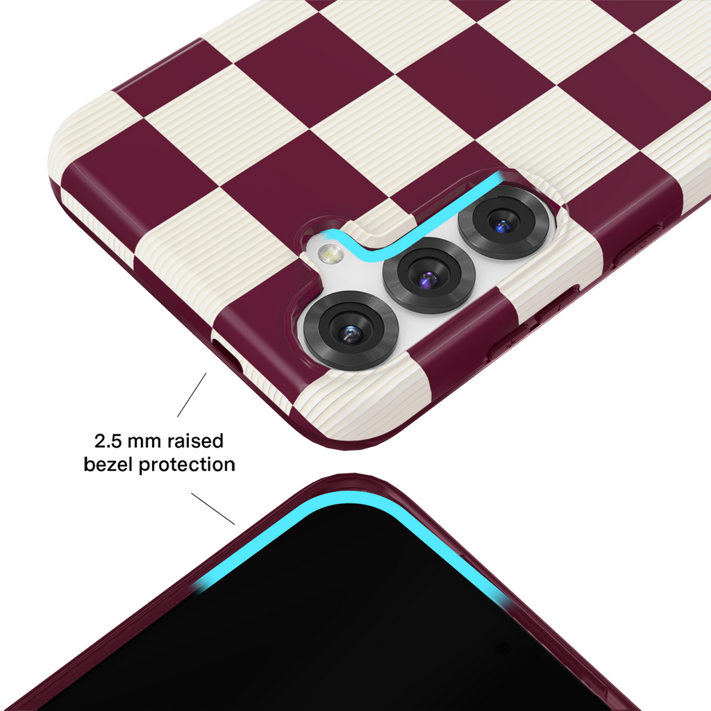 Burgundy Vibe Checker Samsung Case