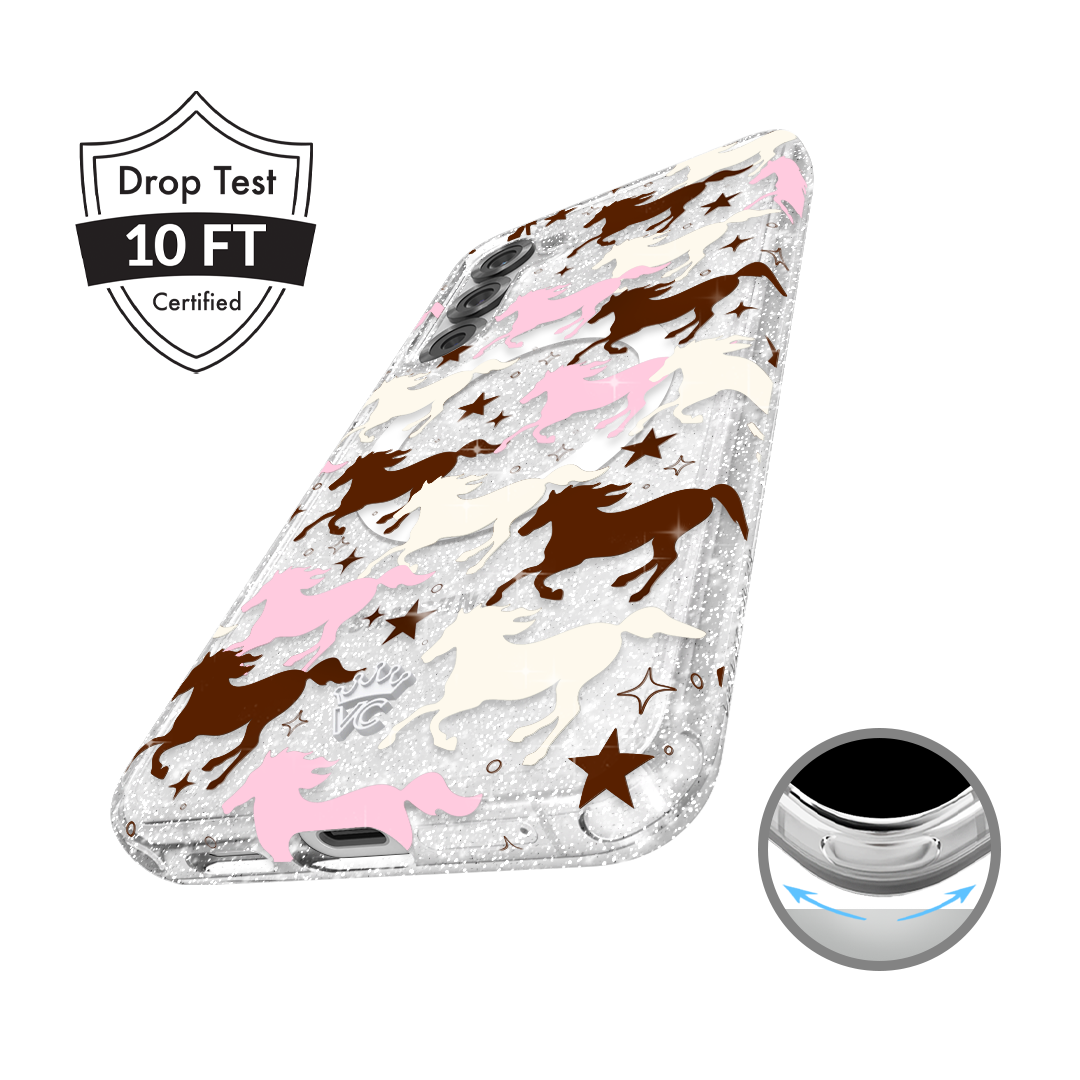 Pink Pony Glitter Samsung Case
