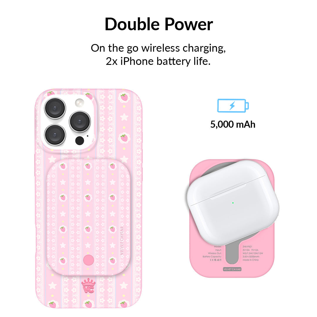 Strawberry Macaron MagSafe Battery Power Pack